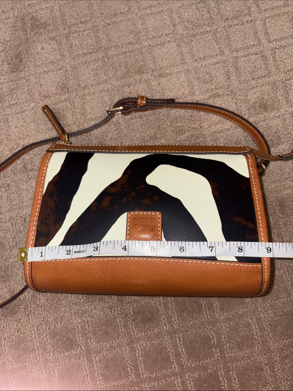 Dooney & Bourke Zebra Leather Zip Crossbody - Picture 3 of 12